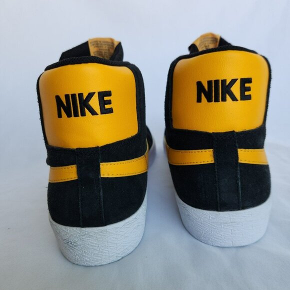 SIZE 15 MEN\'S NIKE SB ZOOM BLAZER MID BLACK YELLOW 864349-009